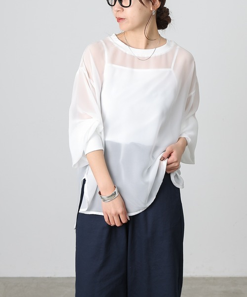 COLONY 2139(コロニートゥーワンスリーナイン)の「長袖シアートップス&キャミセット(Tシャツ/カットソー・レディース・グレー/ミント/ブラック/ホワイト/ブラウン・FREE)」の22枚目の写真