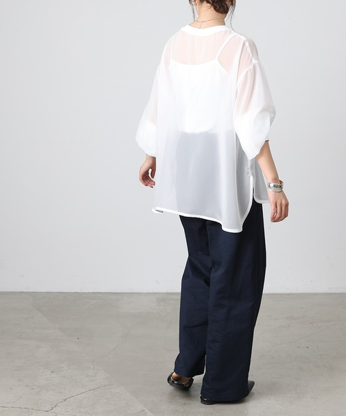 COLONY 2139(コロニートゥーワンスリーナイン)の「長袖シアートップス&キャミセット(Tシャツ/カットソー・レディース・グレー/ミント/ブラック/ホワイト/ブラウン・FREE)」の18枚目の写真