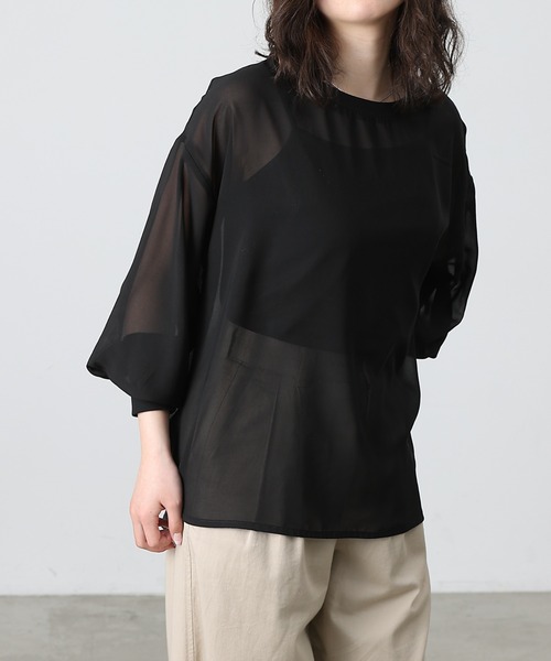 COLONY 2139(コロニートゥーワンスリーナイン)の「長袖シアートップス&キャミセット(Tシャツ/カットソー・レディース・グレー/ミント/ブラック/ホワイト/ブラウン・FREE)」の21枚目の写真
