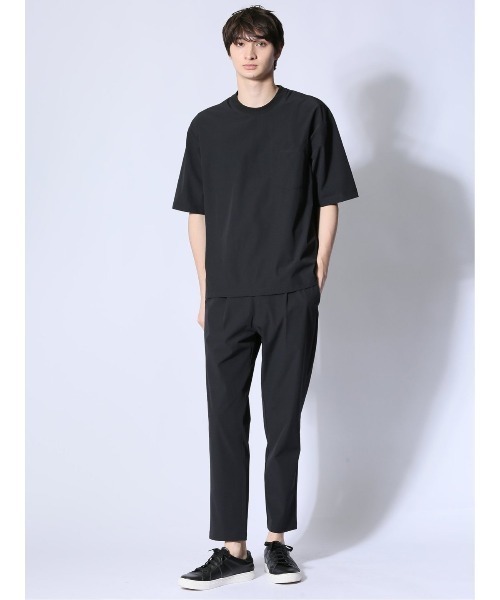 m.f.editorial(エムエフエディトリアル)の「【ストレッチ 防シワ】m.f.エディトリアル メンズ circle motion NPU クルー 半袖 Tシャツ(セットアップ可能)(Tシャツ/カットソー・メンズ・ベージュ/ブラック・X-LARGE/LARGE/MEDIUM)」の7枚目の写真
