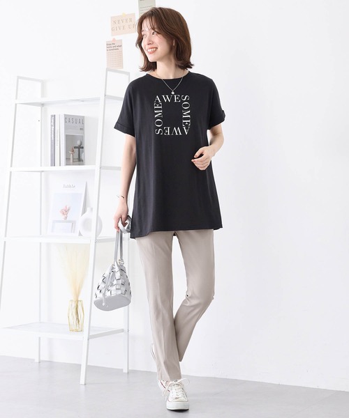 Viola e Viola(ヴィオラエヴィオラ)の「すっきり楽ちんチュニックパンツ64(その他パンツ・レディース・ネイビー/ベージュ/ライトグレー/ブラック・S/M/L/LL/3L/4L/5L)」の13枚目の写真