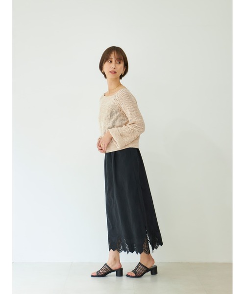 STRATA（エストラータ）の「カラーミックスカスリニット 【低身長・小柄女性】（ニット/セーター・レディース・ベージュ/オレンジ・ONE SIZE）」の14枚目の写真
