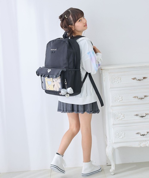Amourire girl】クリアポケット付きデイバッグ19L/リュック/バック