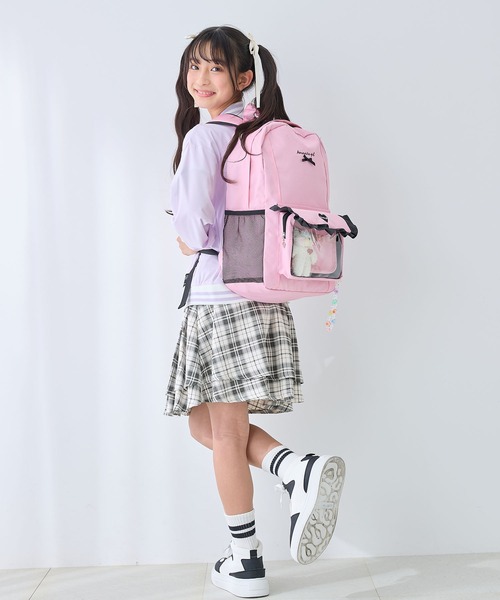 Amourire girl（アムリールガール）の「【Amourire girl】クリアポケット付きデイバッグ19L/リュック/バックパック（バックパック/リュック・キッズ・ブラック/ピンク・FREE）」の16枚目の写真