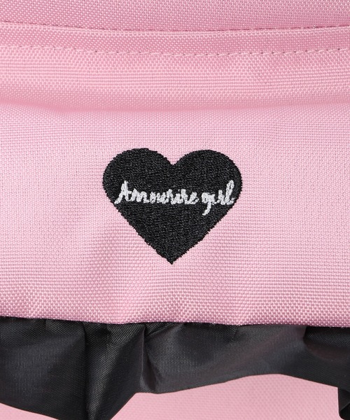 Amourire girl（アムリールガール）の「【Amourire girl】クリアポケット付きデイバッグ19L/リュック/バックパック（バックパック/リュック・キッズ・ブラック/ピンク・FREE）」の8枚目の写真