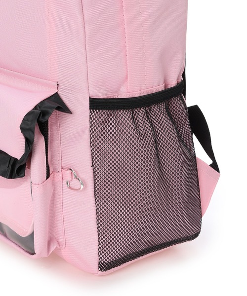 Amourire girl（アムリールガール）の「【Amourire girl】クリアポケット付きデイバッグ19L/リュック/バックパック（バックパック/リュック・キッズ・ブラック/ピンク・FREE）」の6枚目の写真
