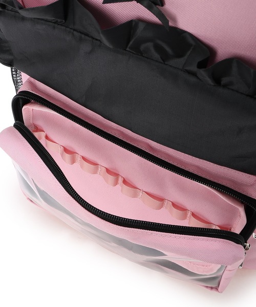 Amourire girl（アムリールガール）の「【Amourire girl】クリアポケット付きデイバッグ19L/リュック/バックパック（バックパック/リュック・キッズ・ブラック/ピンク・FREE）」の4枚目の写真