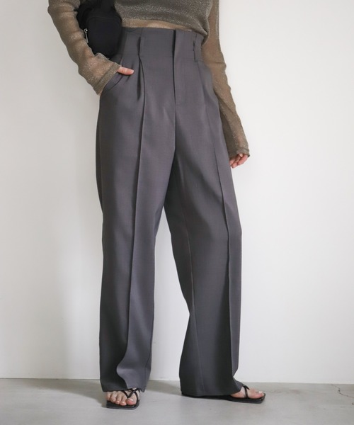 select MOCA(セレクトモカ)の「ハイウエストタックスラックス(スラックス・レディース・ブラウン/ブラック/グレー・MEDIUM/LARGE)」の22枚目の写真
