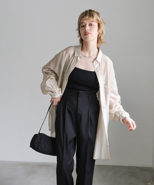 select MOCA(セレクトモカ)の「ハイウエストタックスラックス(スラックス・レディース・ブラウン/ブラック/グレー・MEDIUM/LARGE)」の15枚目の写真