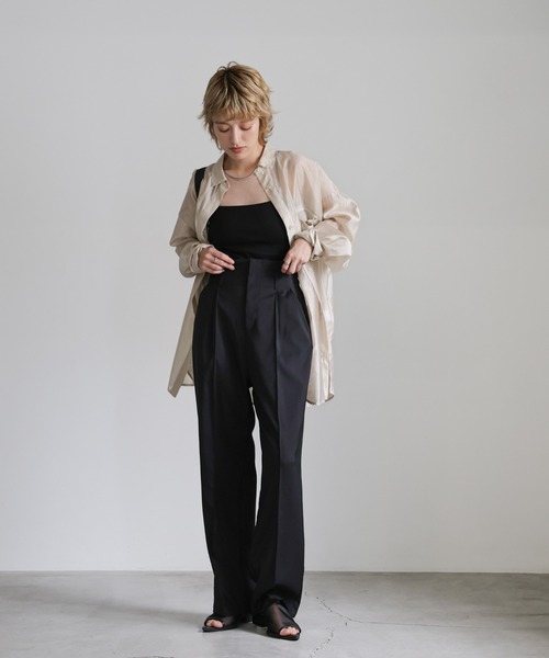 select MOCA(セレクトモカ)の「ハイウエストタックスラックス(スラックス・レディース・ブラウン/ブラック/グレー・MEDIUM/LARGE)」の18枚目の写真