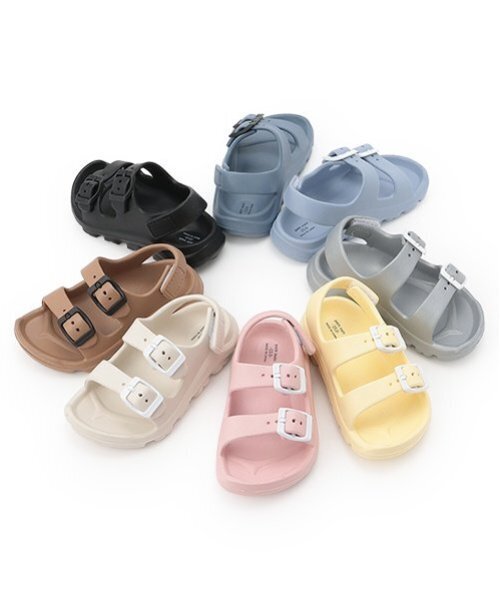 petit main(プティマイン)の「【WEB限定カラーあり】【GOODPRICE】EVAサンダル(サンダル・キッズ・ブラック/ブルーグリーン/アイボリー/サックスブルー/シルバー/レモンイエロー/ベージュ系その他/ピンク・18cm/19cm/17cm/16cm/15cm)」の9枚目の写真