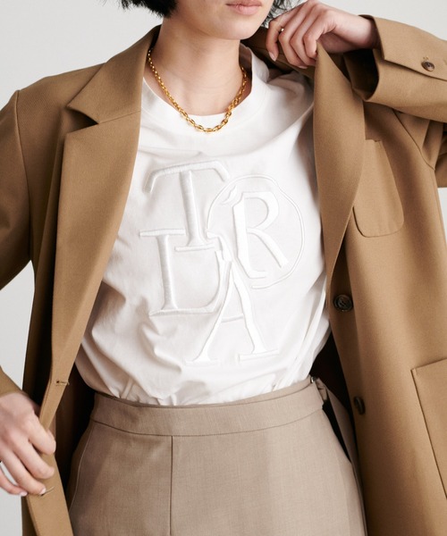 LARUTA（ラルータ）の「【LARUTA】厚盛りロゴ刺繍T（Tシャツ/カットソー・レディース・オフホワイト/ピンク/ブラック・MEDIUM/LARGE）」の13枚目の写真