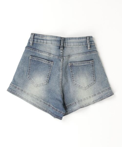 gossip!ロサンゼルス(ゴシップロサンゼルス)の「Y2K ヘムライン デニムショートパンツ(デニムパンツ・レディース・インディゴブルー・L/M/S/XL/2XL)」の2枚目の写真