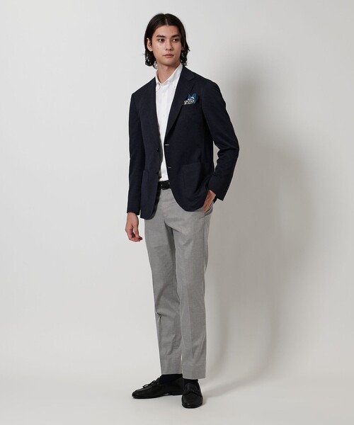 UNITED ARROWS(ユナイテッドアローズ)の「クールモーション シャークスキン スラックス COMFORT EASY-MODEL -吸水速乾・接触冷感・ストレッチ(ヨコのみ)-(スラックス・メンズ・グレー系/ブラック・44/46/48/50/54/52)」の4枚目の写真