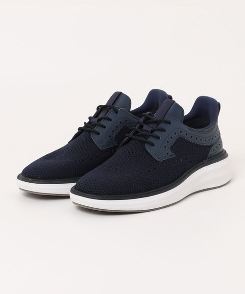 stefanorossi(ステファノロッシ)の「STEFANO ROSSI ステファノロッシ KYLON W-TIP KNIT カイロン ウィングチップ ニット SR07118 MARINE(その他シューズ・メンズ・ブルー・39/40/41/42/43/44/45)」の1枚目の写真