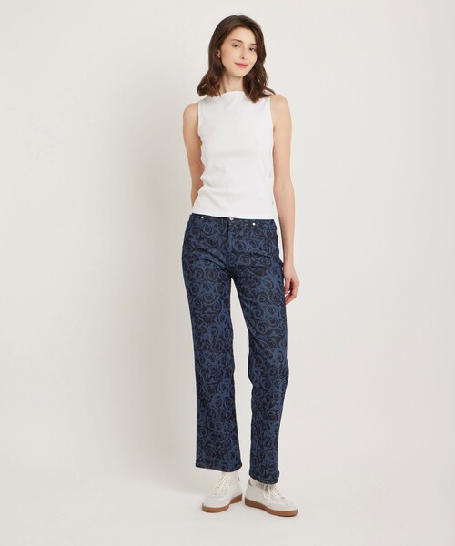 agnes b.(アニエスベー)の「コットン ボートネック ノースリーブ Tシャツ "Leopard"(Tシャツ/カットソー・レディース・ホワイト・1/2/3)」の2枚目の写真