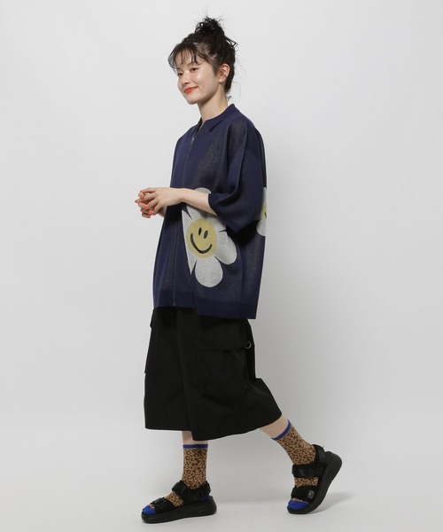 WIGGLE WIGGLE（ウィグルウィグル）の「【wiggle wiggle(ウィグルウィグル)】コラボ モチーフZIPシャツ（シャツ/ブラウス・レディース・アイボリー/グリーン/ネイビー・FREE）」の10枚目の写真