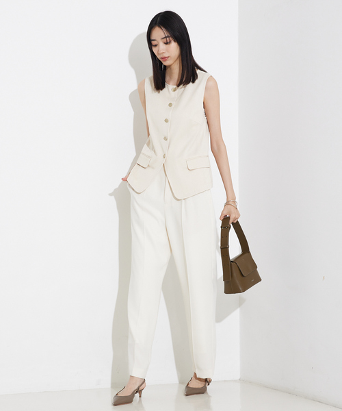 qualite(カリテ)の「【セットアップ対応】テンセルデニムノースリーブ/夏服/オフィスカジュアル(シャツ/ブラウス・レディース・ブルー/アイボリー・フリー)」の6枚目の写真