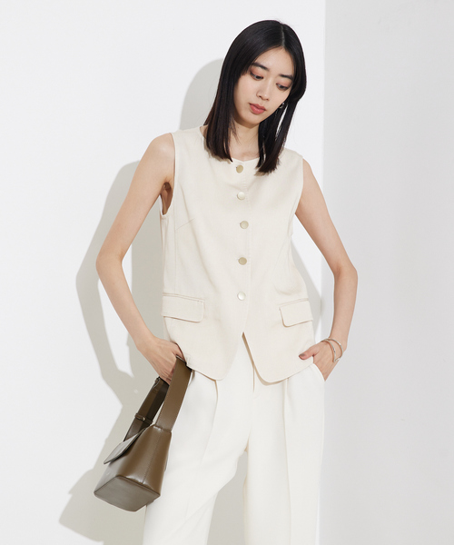 qualite(カリテ)の「【セットアップ対応】テンセルデニムノースリーブ/夏服/オフィスカジュアル(シャツ/ブラウス・レディース・ブルー/アイボリー・フリー)」の19枚目の写真