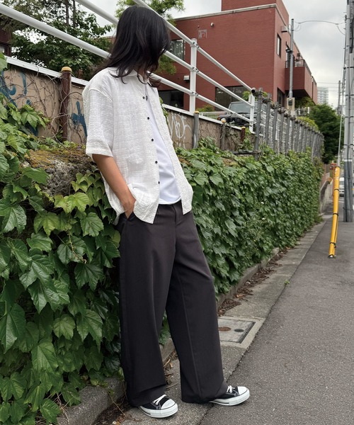 RATTLE TRAP（ラトルトラップ）の「TRストレッチタックワイドテーパードパンツ（スラックス・メンズ・ライトグレー/チャコールグレー/ブラック・S/LL/L/M）」の6枚目の写真