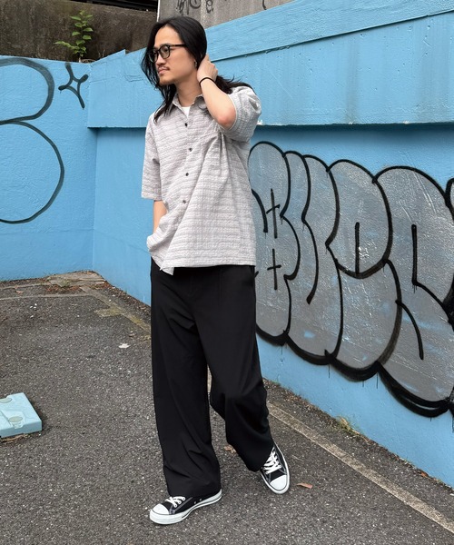 RATTLE TRAP（ラトルトラップ）の「TRストレッチタックワイドテーパードパンツ（スラックス・メンズ・ライトグレー/チャコールグレー/ブラック・S/LL/L/M）」の8枚目の写真