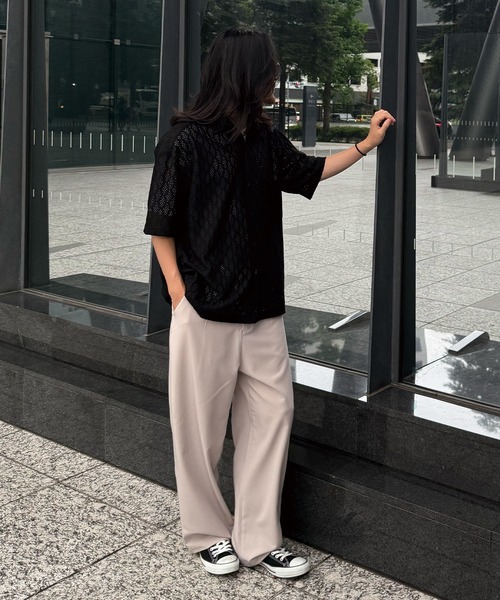 RATTLE TRAP（ラトルトラップ）の「TRストレッチタックワイドテーパードパンツ（スラックス・メンズ・ライトグレー/チャコールグレー/ブラック・S/LL/L/M）」の11枚目の写真