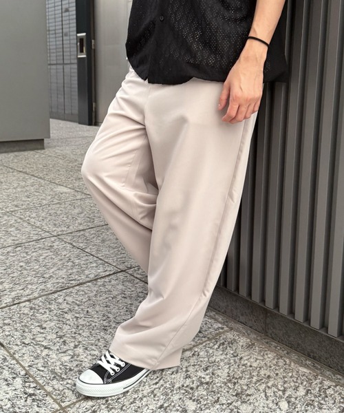 RATTLE TRAP（ラトルトラップ）の「TRストレッチタックワイドテーパードパンツ（スラックス・メンズ・ライトグレー/チャコールグレー/ブラック・S/LL/L/M）」の12枚目の写真