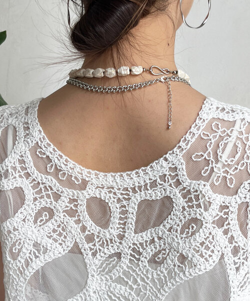 doudou ベスト　刺繍2wayタンクトップ 刺繍レース　ホワイト doudou ベスト 刺繍2wayタンクトップ 刺繍レース ホワイト 刺繍