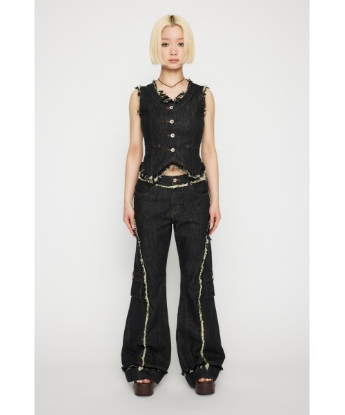 LAGUA GEM（ラグアジェム）の「FRINGE COMPACT デニムベスト（ベスト・レディース・ブラック/ブルー・SMALL/MEDIUM）」の17枚目の写真