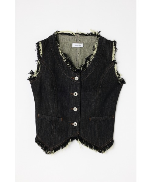 LAGUA GEM（ラグアジェム）の「FRINGE COMPACT デニムベスト（ベスト・レディース・ブラック/ブルー・SMALL/MEDIUM）」の18枚目の写真