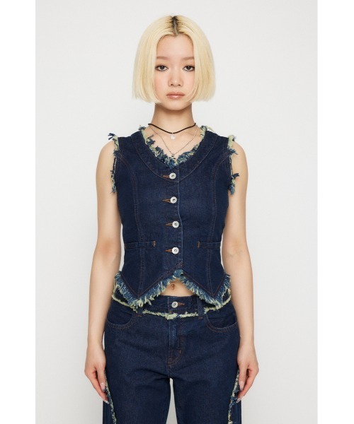 【新品タグ付】sea new york デニム ベスト FRINGE COMPACT デニムベスト（ベスト）｜LAGUA GEM（ラグアジェム）の