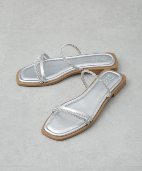 NANO universe（ナノユニバース）の「ラインストーン細ストラップサンダル（サンダル・レディース・ブラック/ゴールド/シルバー・38/37/36）」の6枚目の写真