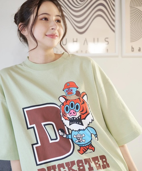 go slow caravan(ゴースローキャラバン)の「Duckster/ダックスター DS×ART JUNKIE コラボS/STEE《BUTIGER》(Tシャツ/カットソー・メンズ・ホワイト/ブラック/セージグリーン・LARGE/MEDIUM/X-LARGE)」の3枚目の写真