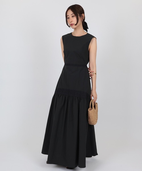 SUWDEE(スーディー)の「back open lace tiered one piece(ワンピース・レディース・ブラック/ブルー・FREE)」の4枚目の写真