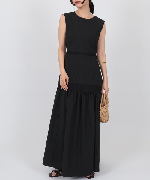 SUWDEE(スーディー)の「back open lace tiered one piece(ワンピース・レディース・ブラック/ブルー・FREE)」の6枚目の写真