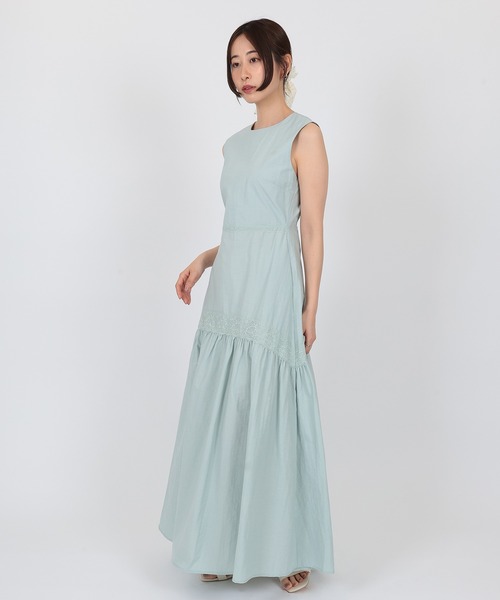 SUWDEE(スーディー)の「back open lace tiered one piece(ワンピース・レディース・ブラック/ブルー・FREE)」の9枚目の写真