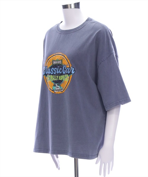 clear（クリア）の「オーバーサイズケミカル加工レトロプリントTシャツ [着回し力抜群 大人カジュアル]≪2025SS新作≫（Tシャツ/カットソー・レディース・ネイビー/チャコールグレー・F）」の11枚目の写真
