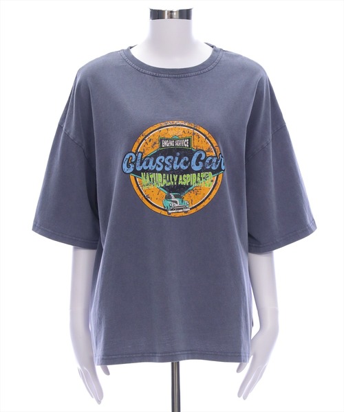 clear（クリア）の「オーバーサイズケミカル加工レトロプリントTシャツ [着回し力抜群 大人カジュアル]≪2025SS新作≫（Tシャツ/カットソー・レディース・ネイビー/チャコールグレー・F）」の16枚目の写真