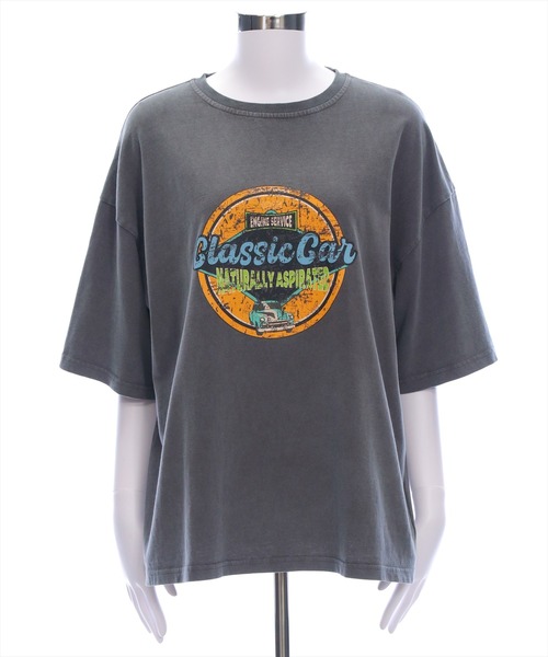 clear（クリア）の「オーバーサイズケミカル加工レトロプリントTシャツ [着回し力抜群 大人カジュアル]≪2025SS新作≫（Tシャツ/カットソー・レディース・ネイビー/チャコールグレー・F）」の17枚目の写真