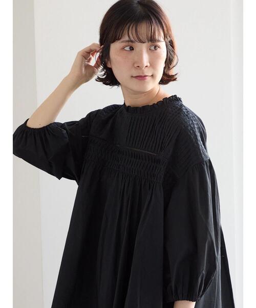 Samansa Mos2 blue(サマンサモスモスブルー)の「◎ピンタックギャザーブラウス(シャツ/ブラウス・レディース・ブラック/オフホワイト/ラベンダー・F)」の13枚目の写真