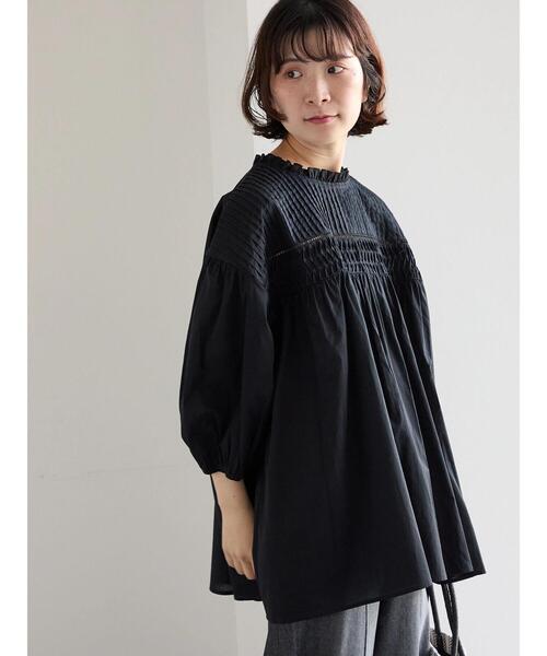 Samansa Mos2 blue(サマンサモスモスブルー)の「◎ピンタックギャザーブラウス(シャツ/ブラウス・レディース・ブラック/オフホワイト/ラベンダー・F)」の14枚目の写真