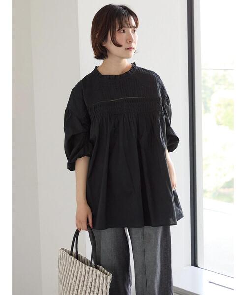 Samansa Mos2 blue(サマンサモスモスブルー)の「◎ピンタックギャザーブラウス(シャツ/ブラウス・レディース・ブラック/オフホワイト/ラベンダー・F)」の15枚目の写真