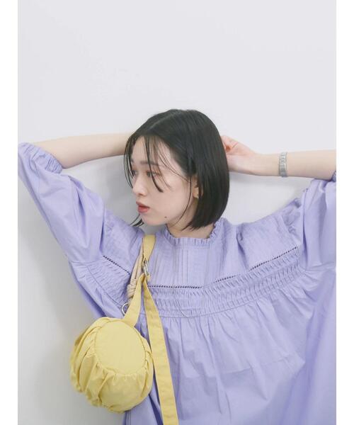 Samansa Mos2 blue(サマンサモスモスブルー)の「◎ピンタックギャザーブラウス(シャツ/ブラウス・レディース・ブラック/オフホワイト/ラベンダー・F)」の20枚目の写真