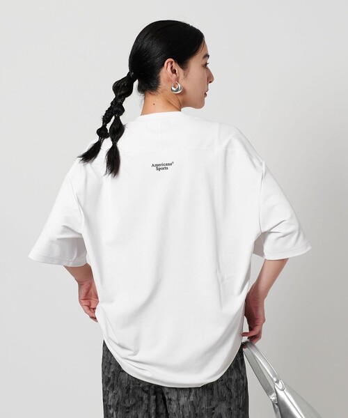 Americana ドローコードワイドクロップドTシャツ Americana 裾ドローコード ワイドクロップド Tシャツ , Black