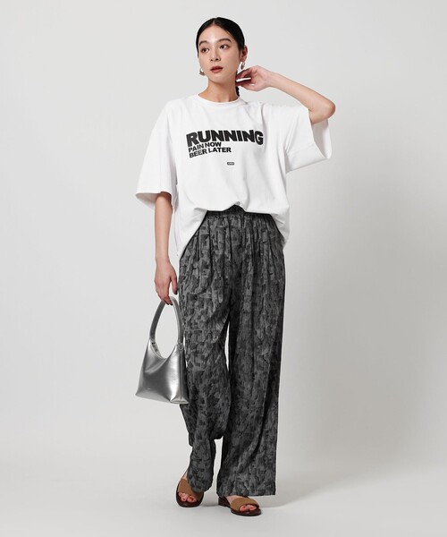 Americana ドローコードワイドクロップドTシャツ Americana 裾ドローコード ワイドクロップド Tシャツ , Black