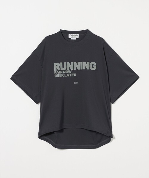 Americana ドローコードワイドクロップドTシャツ Americana 裾ドローコード ワイドクロップド Tシャツ , Black
