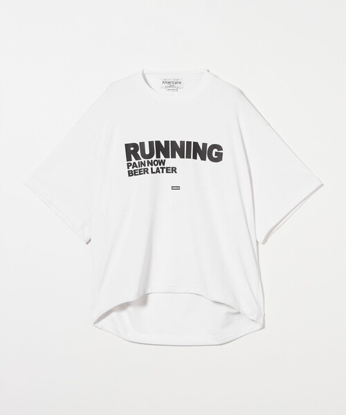 Americana ドローコードワイドクロップドTシャツ Americana 裾ドローコード ワイドクロップド Tシャツ , Black