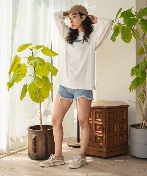 anap mimpi（アナップミンピ）の「パームツリー サーフプリント ビッグロングスリーブ Tシャツ（Tシャツ/カットソー・レディース・オフホワイト/ダークグレー/ネイビー・FREE）」の12枚目の写真