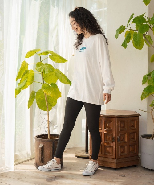 anap mimpi（アナップミンピ）の「パームツリー サーフプリント ビッグロングスリーブ Tシャツ（Tシャツ/カットソー・レディース・オフホワイト/ダークグレー/ネイビー・FREE）」の14枚目の写真