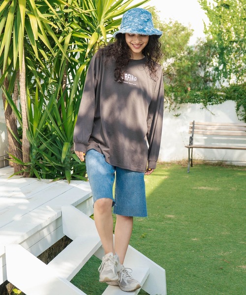 anap mimpi（アナップミンピ）の「パームツリー サーフプリント ビッグロングスリーブ Tシャツ（Tシャツ/カットソー・レディース・オフホワイト/ダークグレー/ネイビー・FREE）」の20枚目の写真